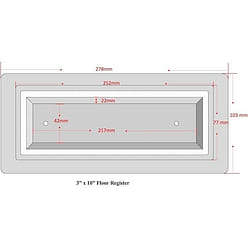 Zion 3x10英寸地板通风口平嵌隐形设计金色 590 克