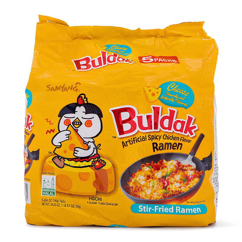 Samyang Buldak Cheese Spicy Chicken Noodles 5 Pack 140 g