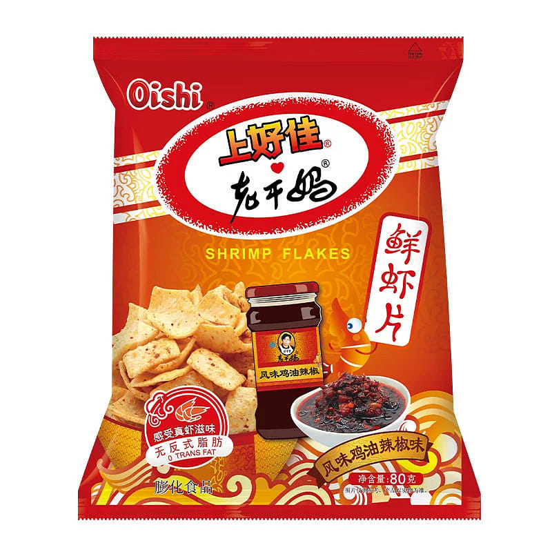Oishi Shrimp Flakes Lao Gan Ma Chicken Oil 2 Packs 160 g