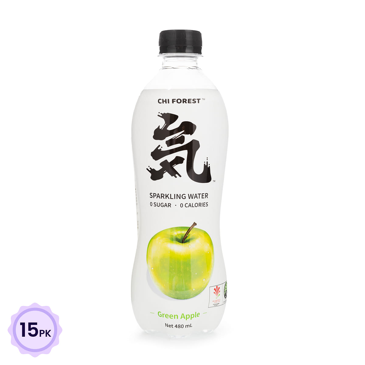 Chi Forest 무설탕 스파클링 워터 그린애플맛 480 밀리리터*15 팩