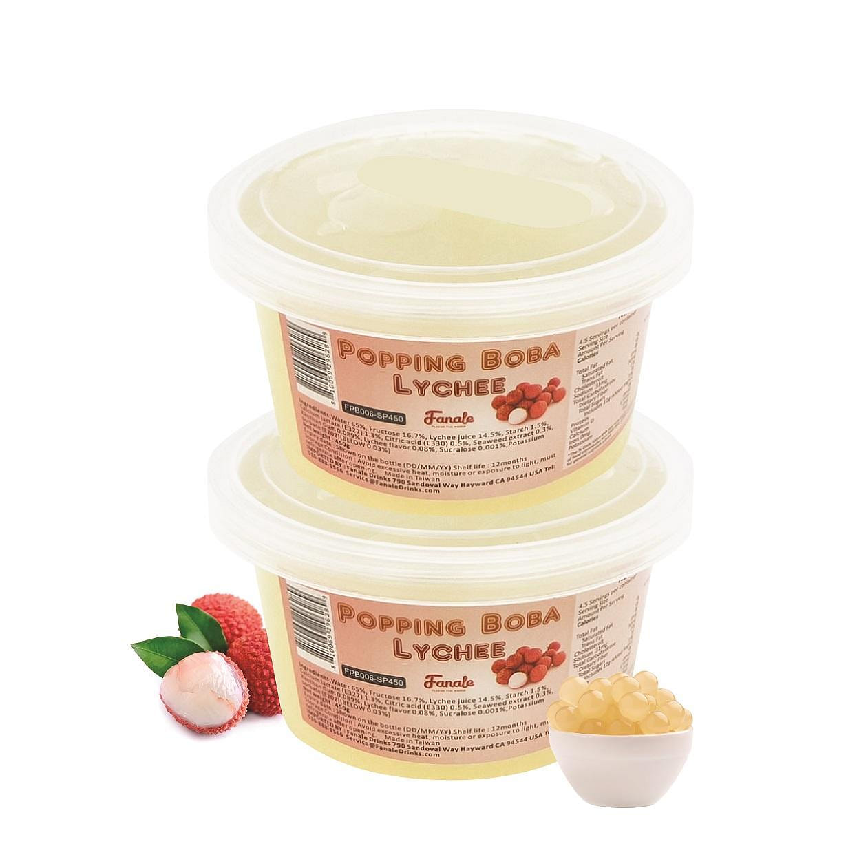 Fanale Popping Bursting Boba Lychee Flavor 450g x 2 캔