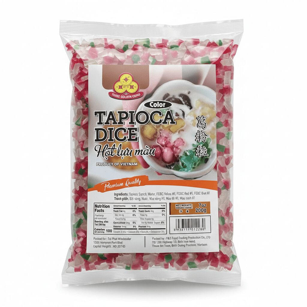 Color Tapioca Dice Cubes Hot Luu Mau 200 g
