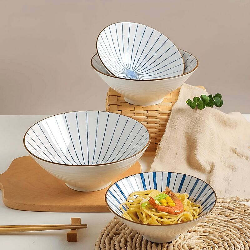 KAWASIMAYA Fireworks 7-inch Ceramic Ramen Bowl 1 each