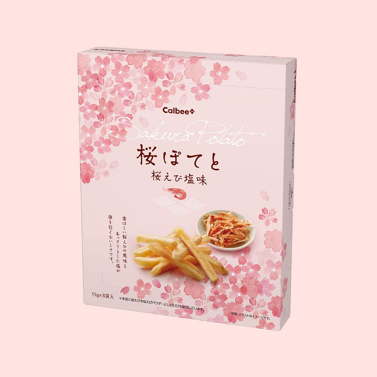 カルビー・春限定 桜ぽてと 桜えび塩味 15gx8袋箱入り 1 box - Weee!
