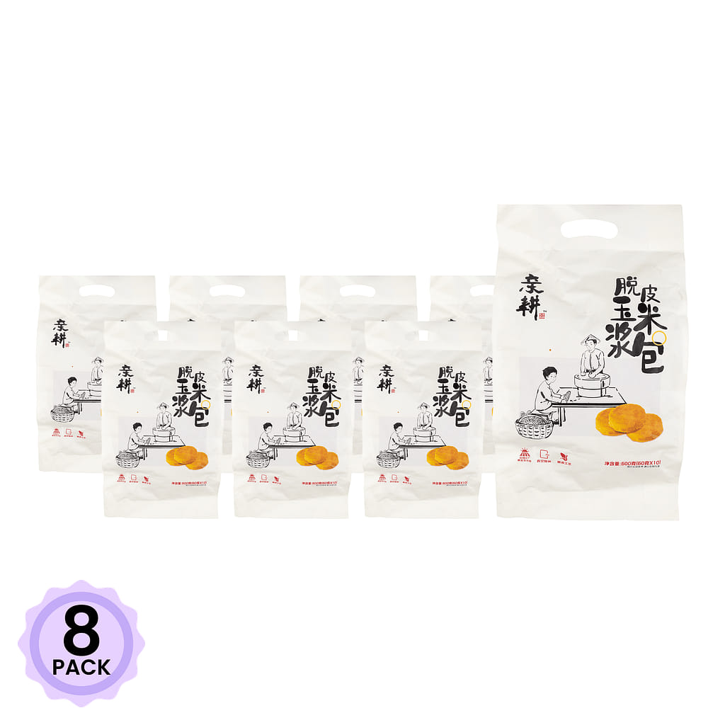 亲耕 脱皮玉米浆包 玉米饼 10袋入 600 克*8 包