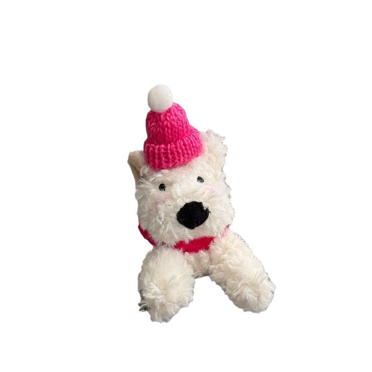 Car  Screen Decoration West Highland Cute dog 2 Sets-Pink Hat Scarf Model 1Pc 1 개