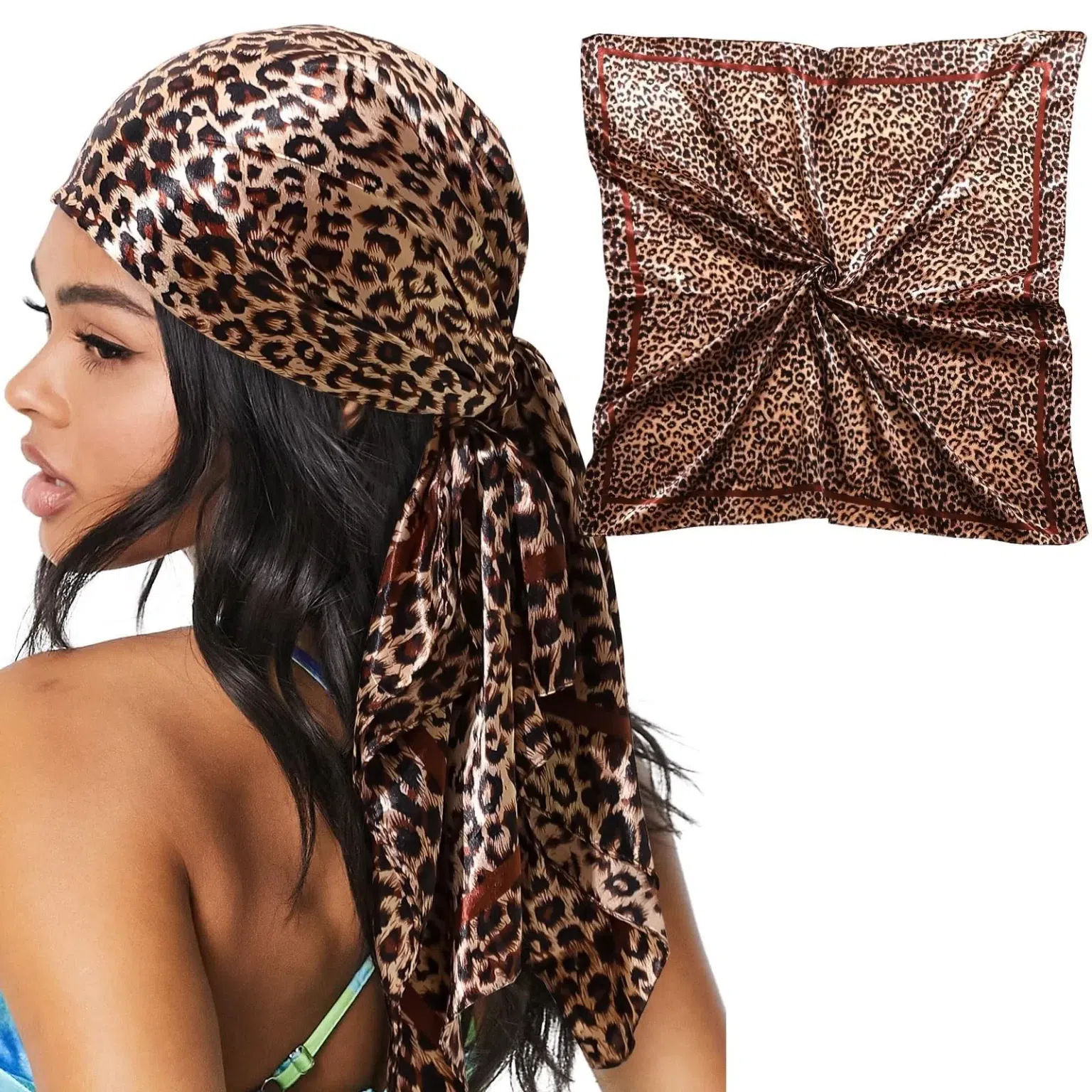 35" Large Satin Head Scarf for Women Silk Hair Sca 1 box