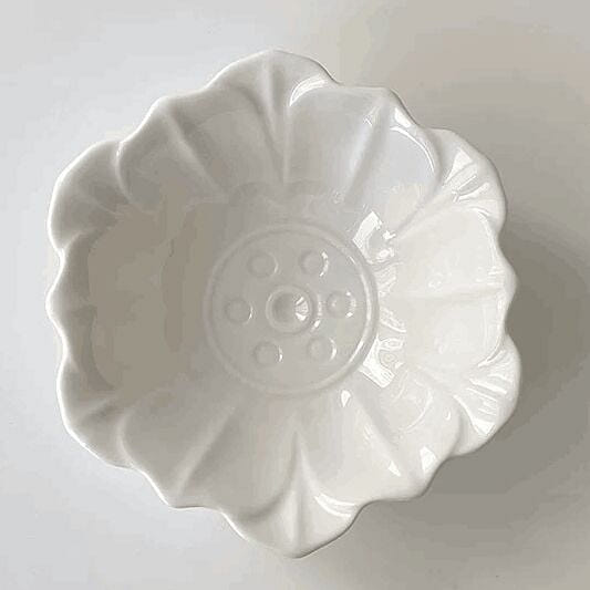 Chinese Lotus Ceramic Rice Bowl 5" 1 count
