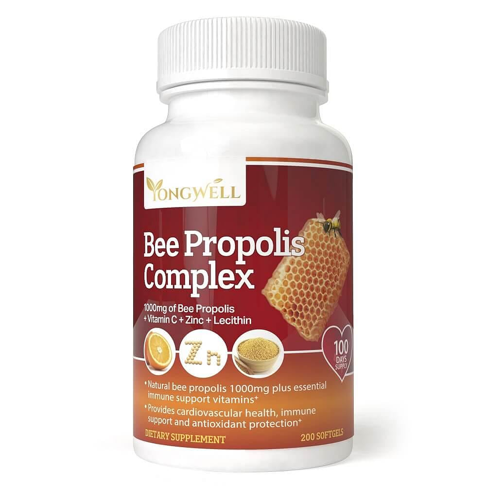 Super Bee Propolis Complex With Vitamin C, Zinc, and Lecithin (200 Capsules) 1 개입