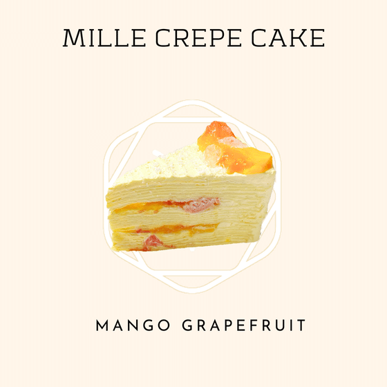 weee_frozen_【Dessert】(Slice) Mango Grapefruit Mille Crepe Cake 1 개