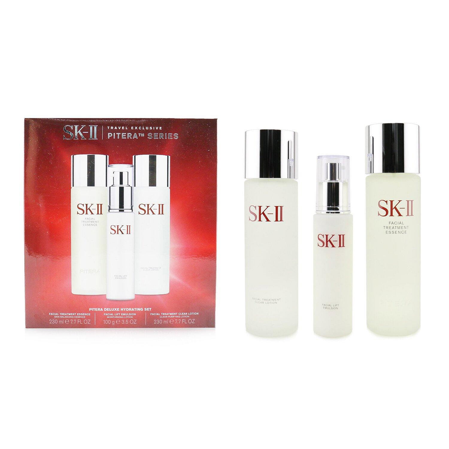 SK II Pitera Deluxe Hydrating -Pieces Set: Facial Treatment Essence ml + Facial Lift Emulsion g + Facial Treat...... 3pcs 3 phần