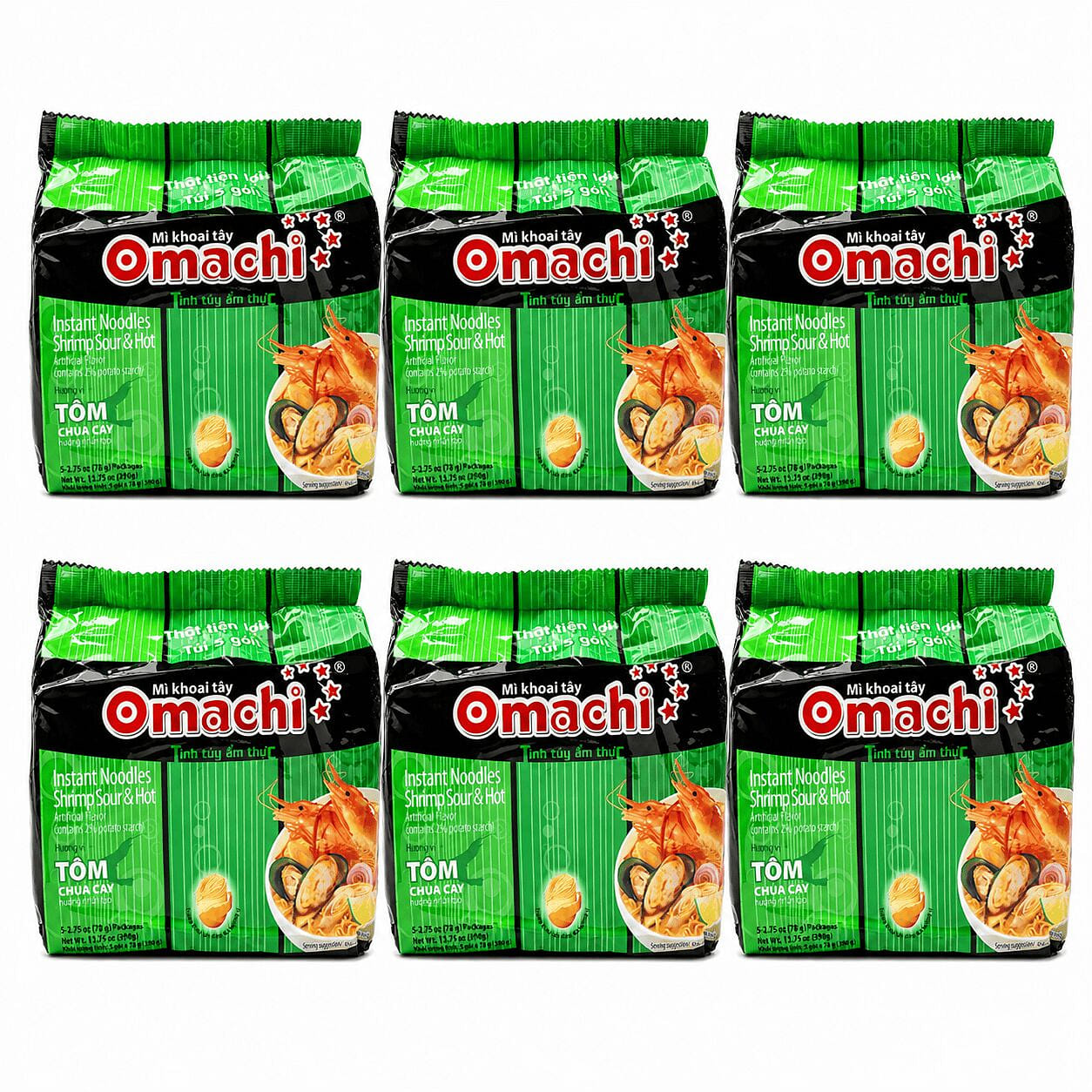 Omachi บะหมี่มันฝรั่ง รสต้มยำกุ้งเปรี้ยวเผ็ด 30 ซอง 30 pack