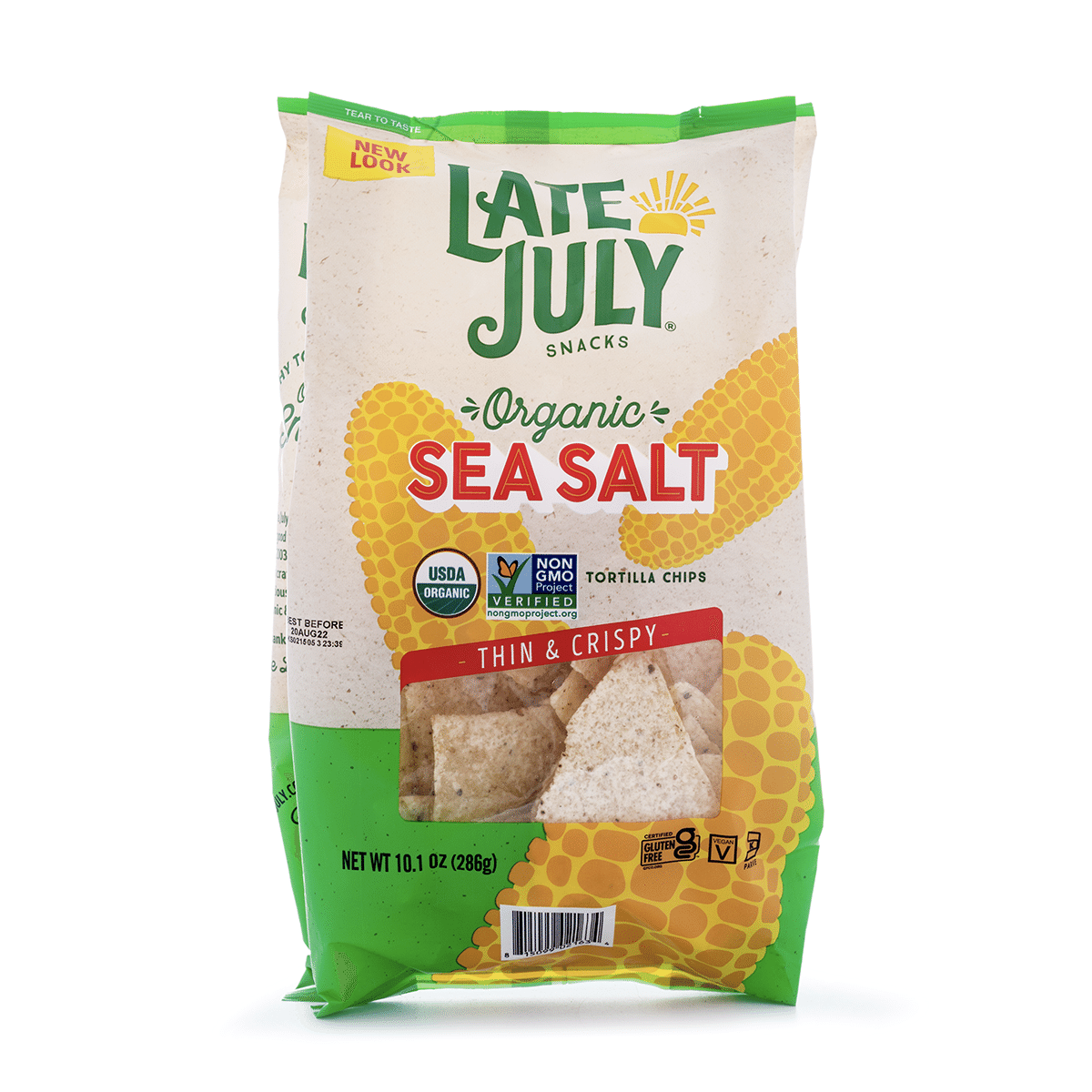 Late July Organic Tortilla Chips, Thin & Crispy Sea Salt 286 g