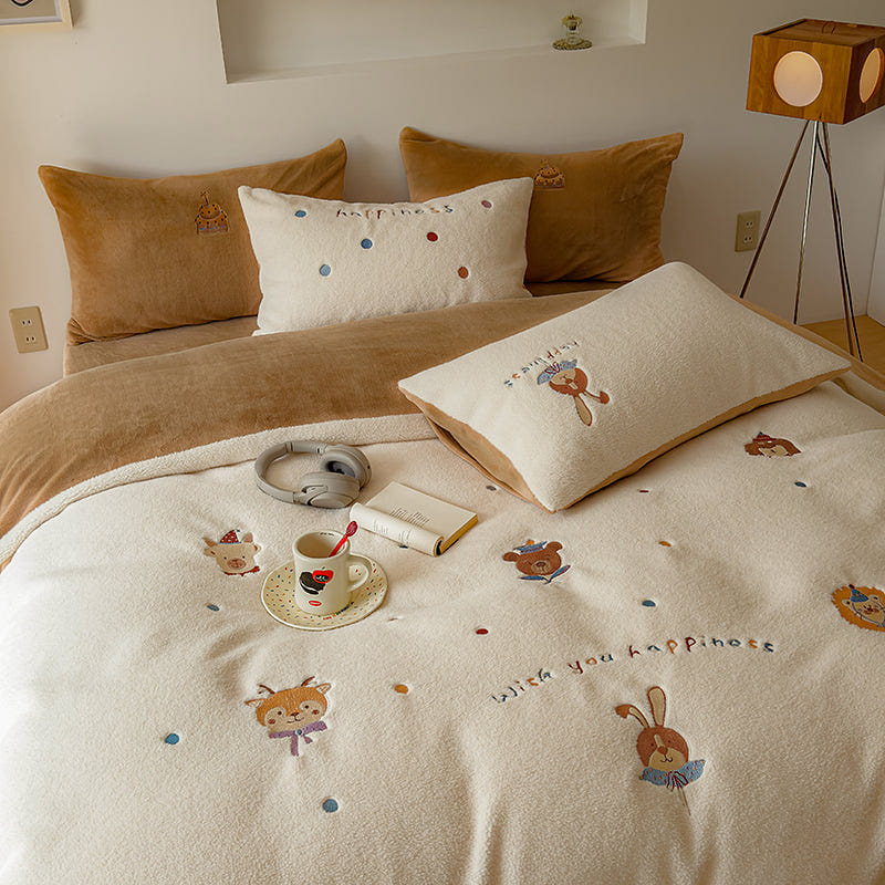 LULLABUY Dreamy Critter Bedding Set 4 Pcs Set Woodland Wishes-Queen Size 2000 그램