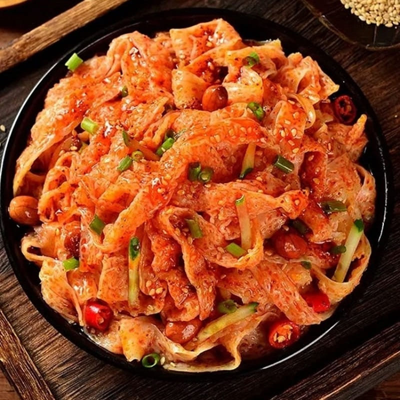 Yam cold noodles, Shaanxi specialty, with seasoning package, pure handmade 411 그램