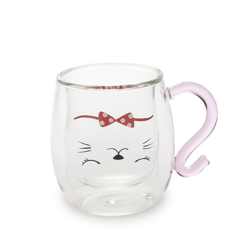Xiaocha Ye Kudzu Ye Double Layer Shy Cat Cup 250ml 1 ส่วน