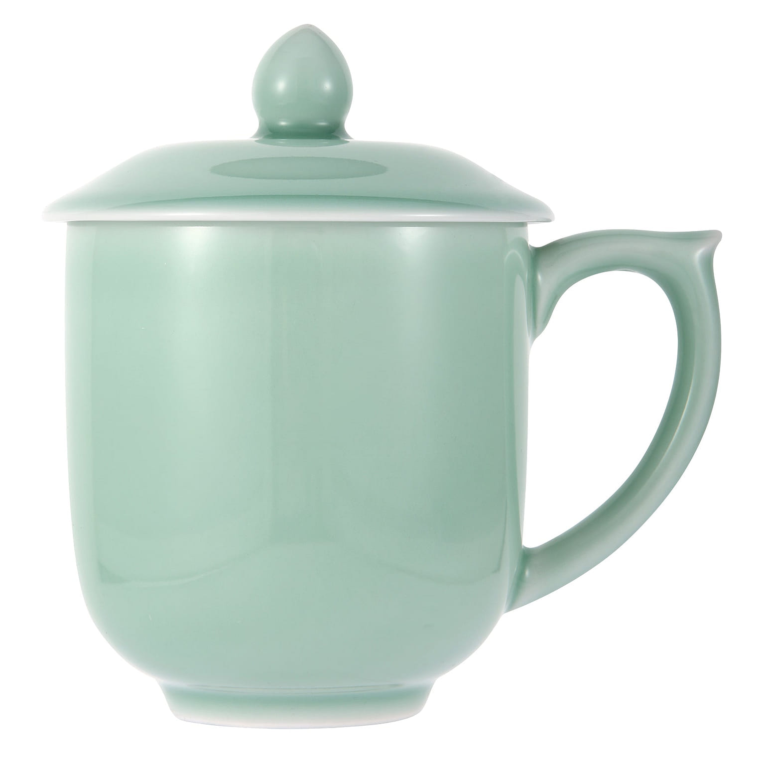 Celadon Teacup Coffee Mug Milk Cup Generals Celadon Cup with Lid 15oz Plum Green 1 개
