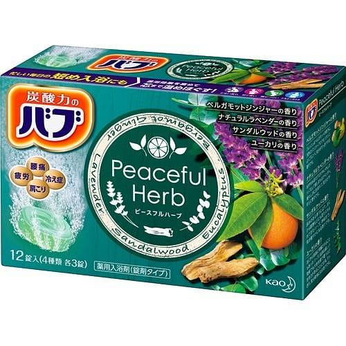 Kao Carbonated Bath Salts Herbal Scent 12pcs 1 each