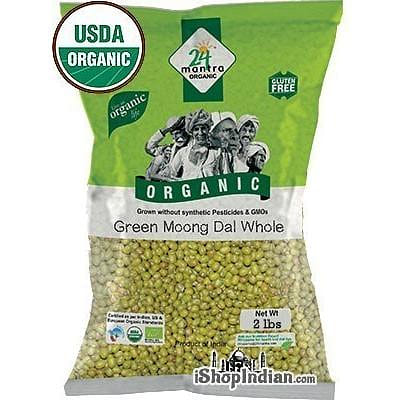 24 Mantra Organic Moong Whole (Mung Beans) - 2 lbs, 2 lbs bag 2 pao