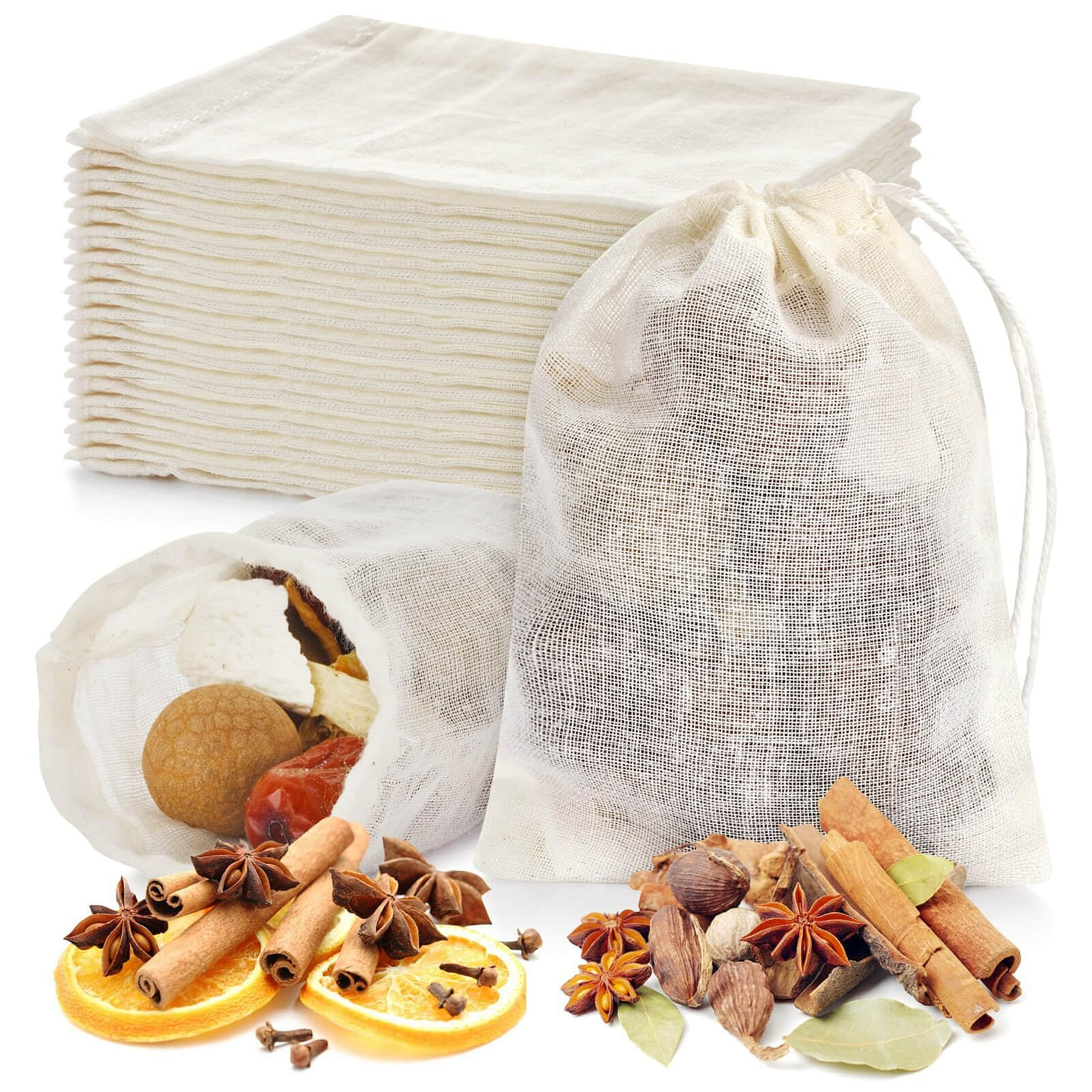 36PCS Drawstring Muslin Bags, 3x4In Empty Tea Bag 1 each