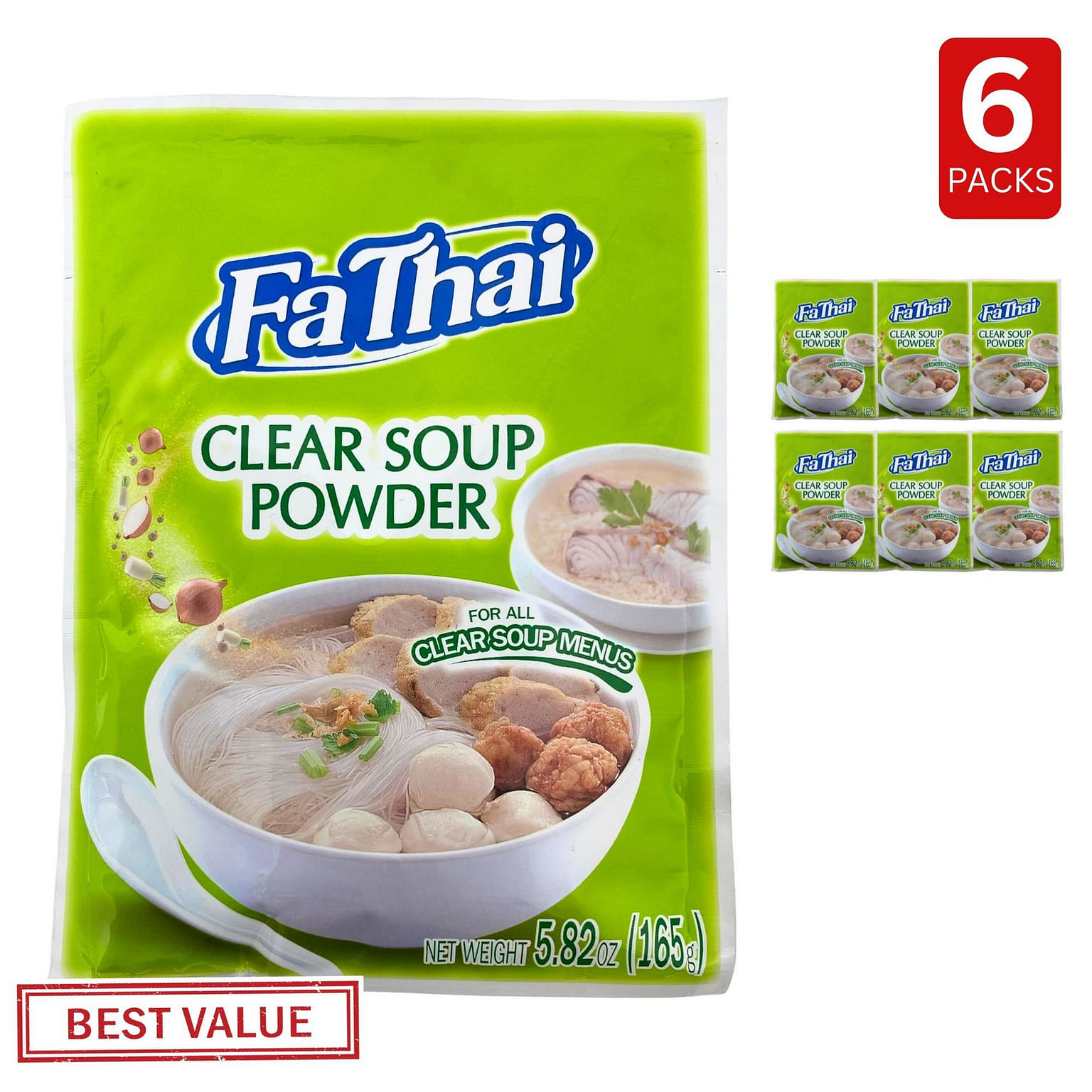 FaThai Clear Soup Powder 6 count
