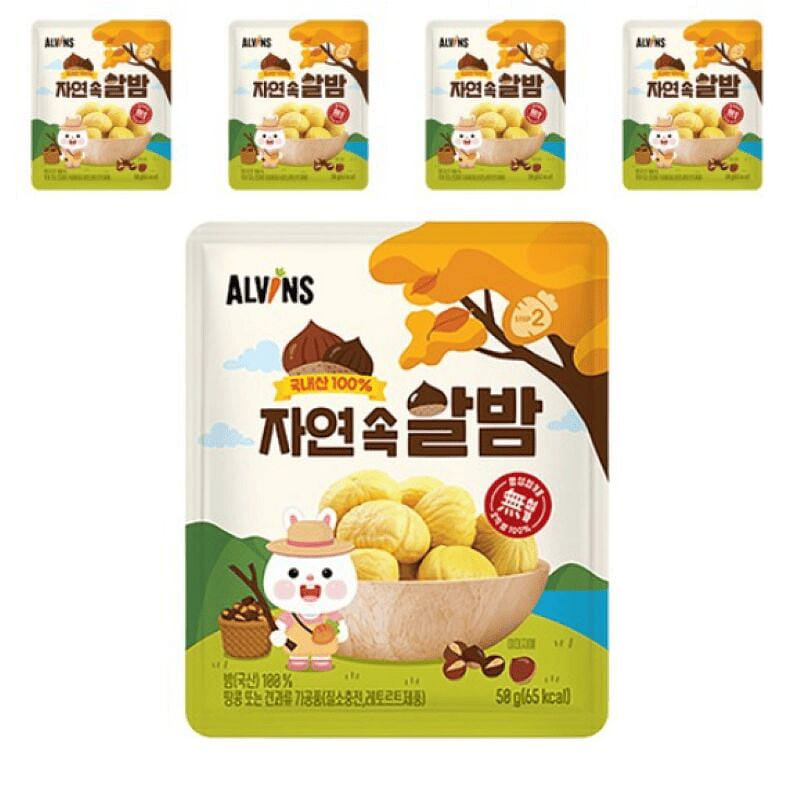 [한국 직배송] 자연속 알밤 50g, 5개 250 그램