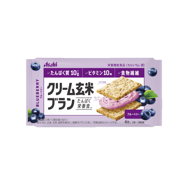 Asahi Blueberry Brown Rice Sandwich Biscuits 72g 1 each