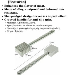 Haidragon TL-1872 Stainless Steel Meat Hammer 1 each