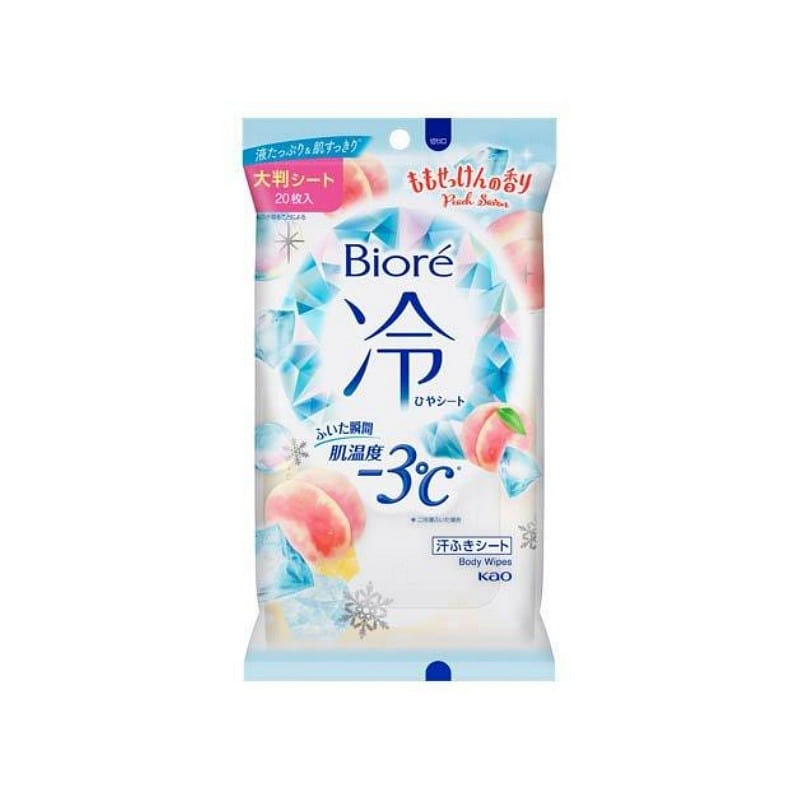 Biore Cooling Sheets, Peach Soap Scent, 20 Sheets 1 unidad