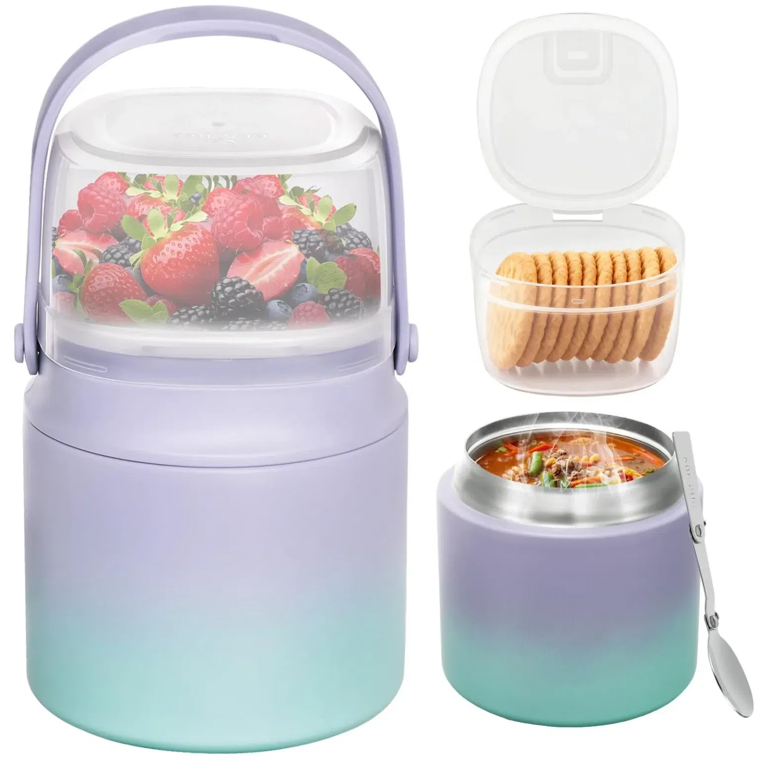 2-in-1 Soup Thermo for Hot Food 14oz with Snack bo 1 box