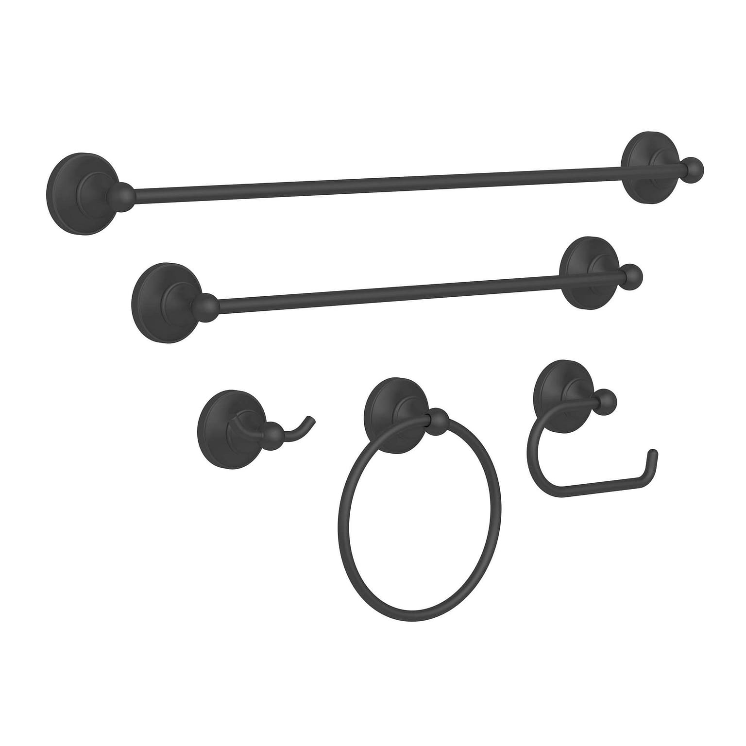 5-Piece Bath Hardware Set with Towel Ring/Bar Toilet Paper Holder Hook in MB 2.56 ปอนด์