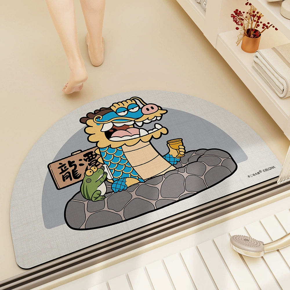 Fat dragon New Year velvet mat door non-slip mat 40*60cm/Longtan 1 each