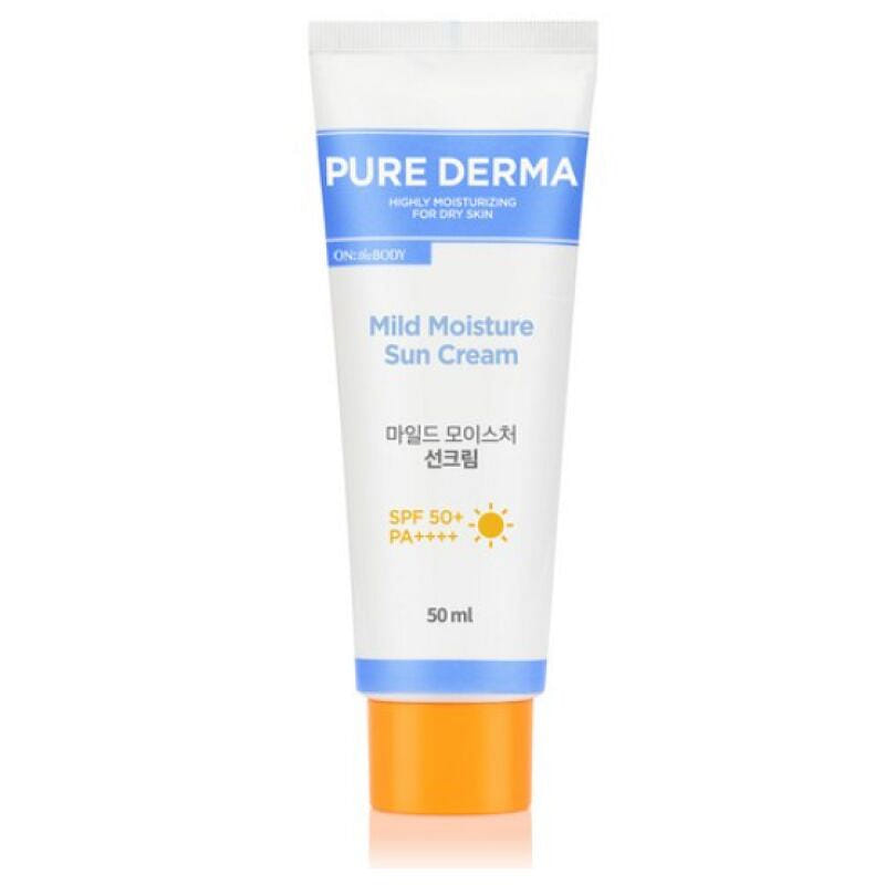 [한국 직배송] 온더바디 퓨어더마 마일드 모이스처 선크림 SPF50+ PA++++, 50ml, 1개 50 밀리리터