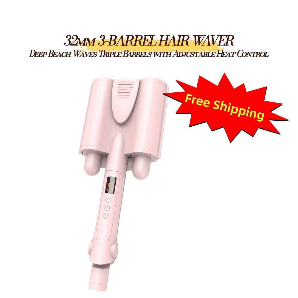 3 Barrel Hair Waver 32mm Deep Wave Curling Iron 1 bottle