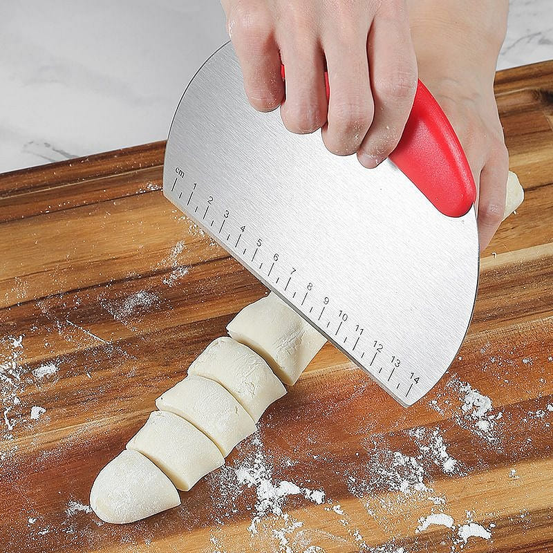 Stainless Steel Dough Scraper with Scale Red 1 count