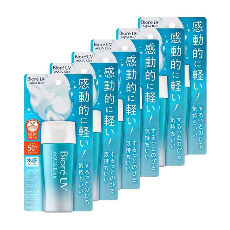 Biore UV Aqua Rich Watery GEL SPF50+/PA++++6 Pack 420 มิลลิลิตร