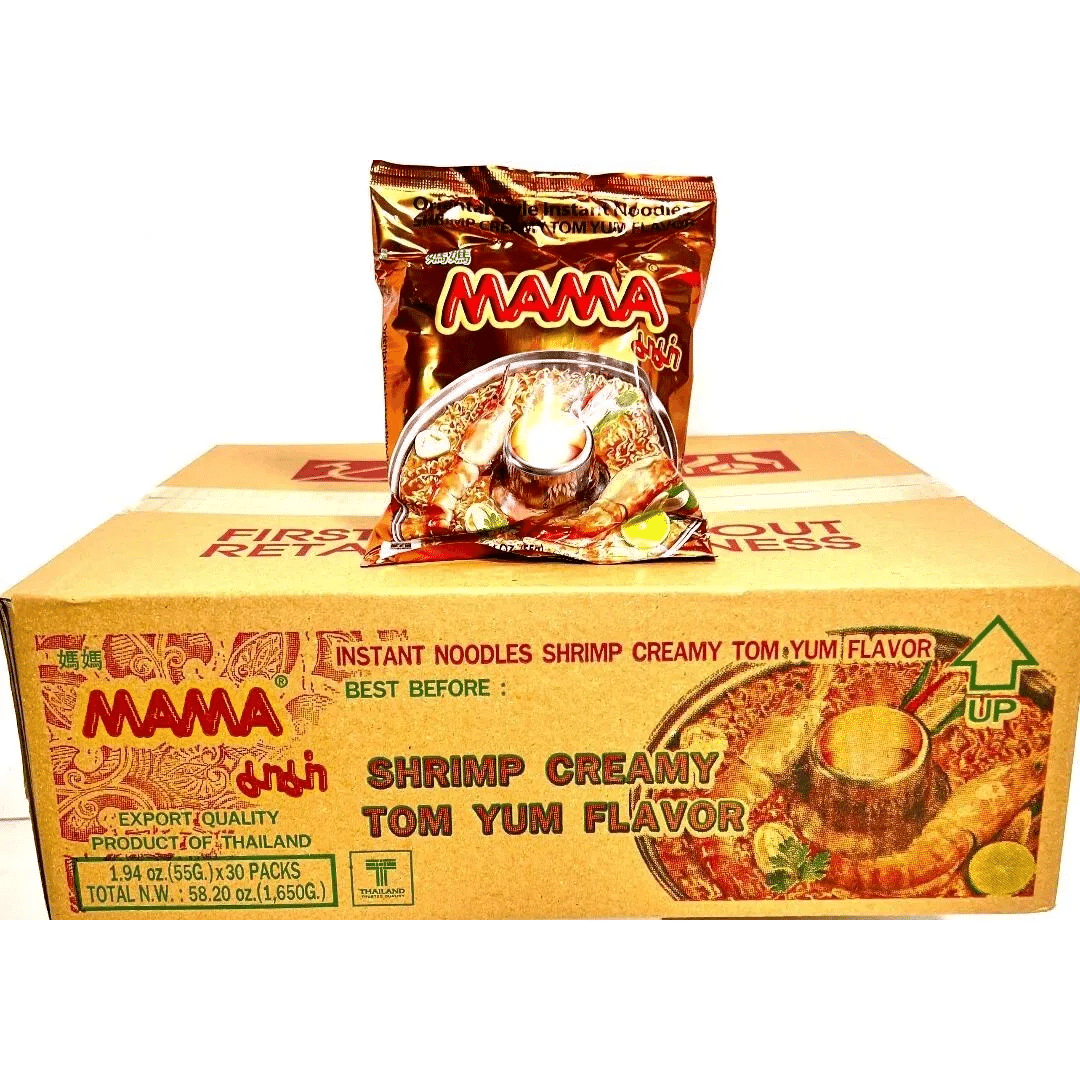Mama Instant Noodle, Creamy Tom Yum Spicy Flavor pack of 30 1 each