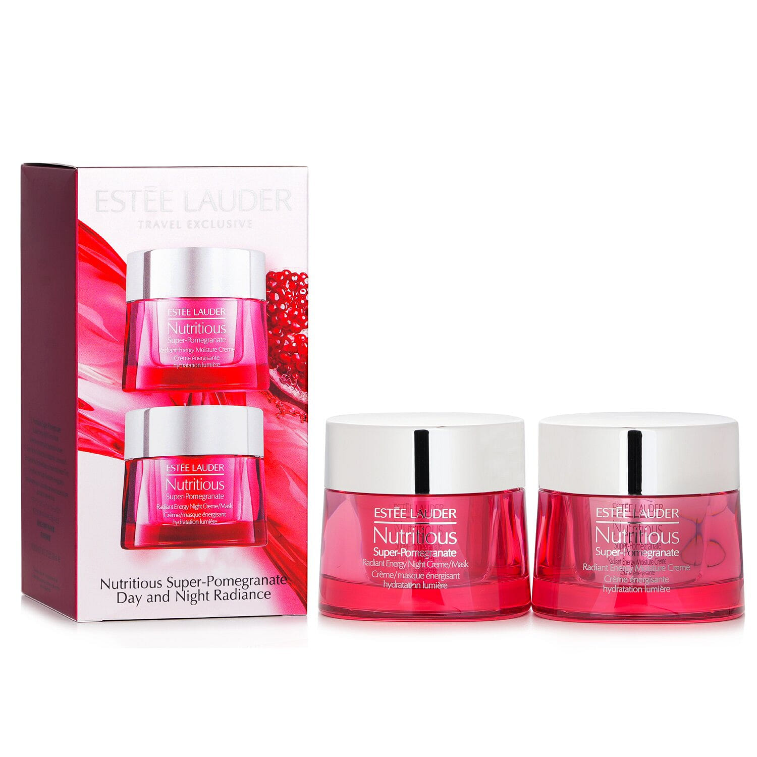 Estee Lauder Nutritious Super-Pomegranate Day &amp; Night Radiance Set: Moisture Creme 50ml+ Night Creme/Mask 50ml  2pcs 2 ส่วน