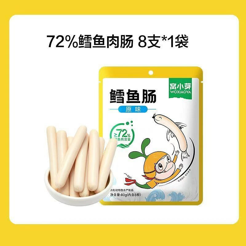 Woxiaoya Cod Intestine Original Flavor 80g/Bag 1 箱