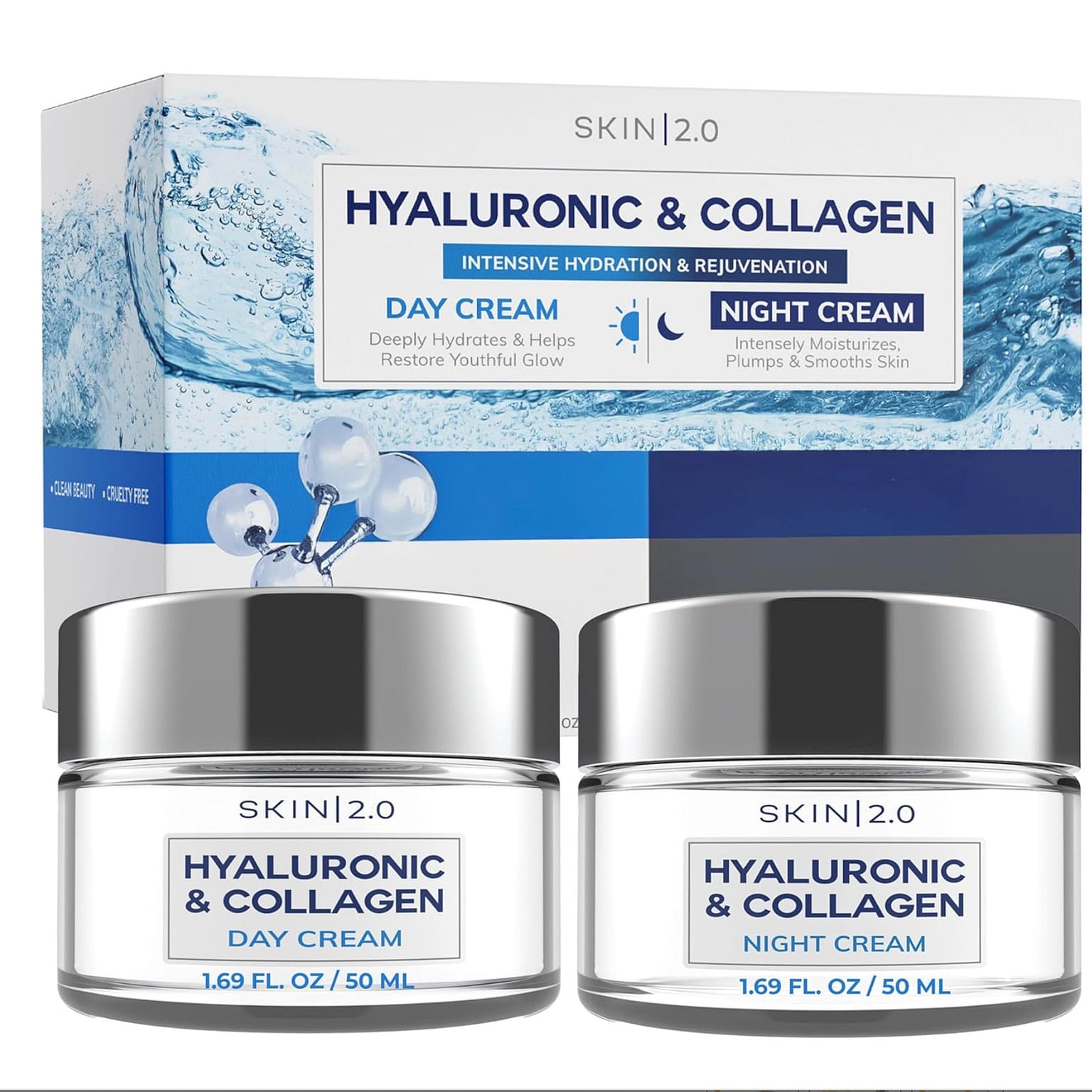 Skin 2.0 Day/Night Moisturizer Anti-Aging Cream 2 pack