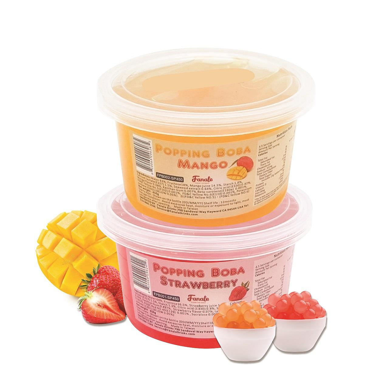 Fanale Popping Bursting Boba Mango + Strawberry Flavor 450g 2 本