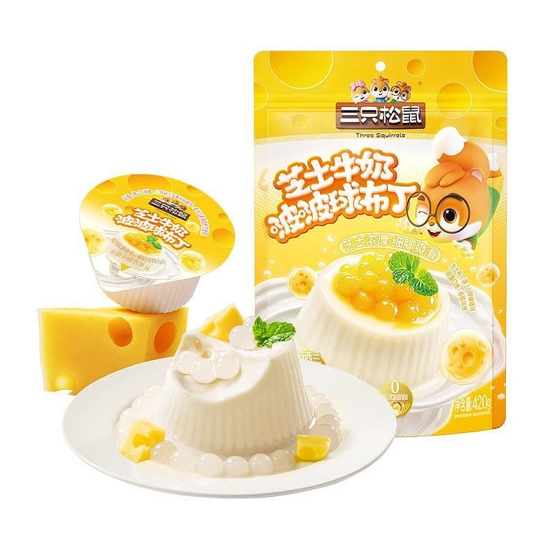 Three Squirrels Cheese & Milk Boba Pudding Balls 420 g