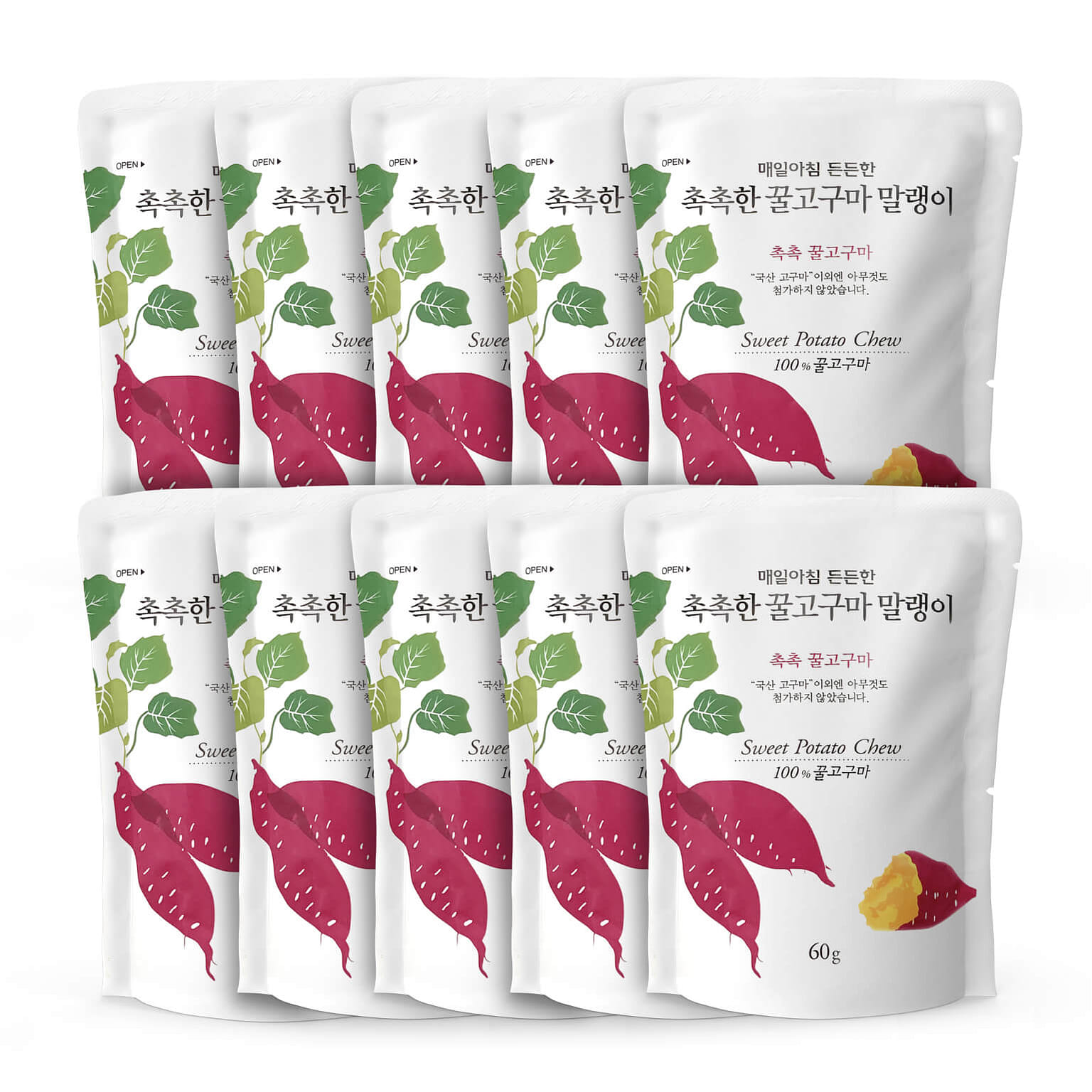 Hanwool Chewy Dried Sweet Potato (Pack of 10) 600 グラム