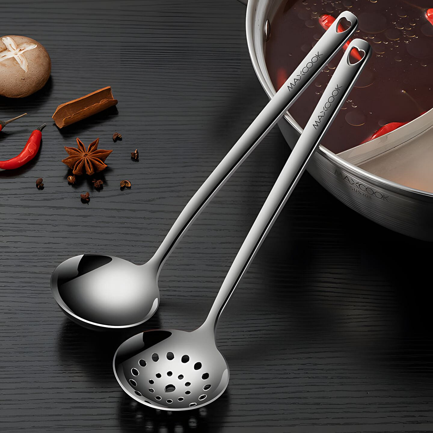 Maxcook soup spoon strainer spoon 2-piece set 1 팩