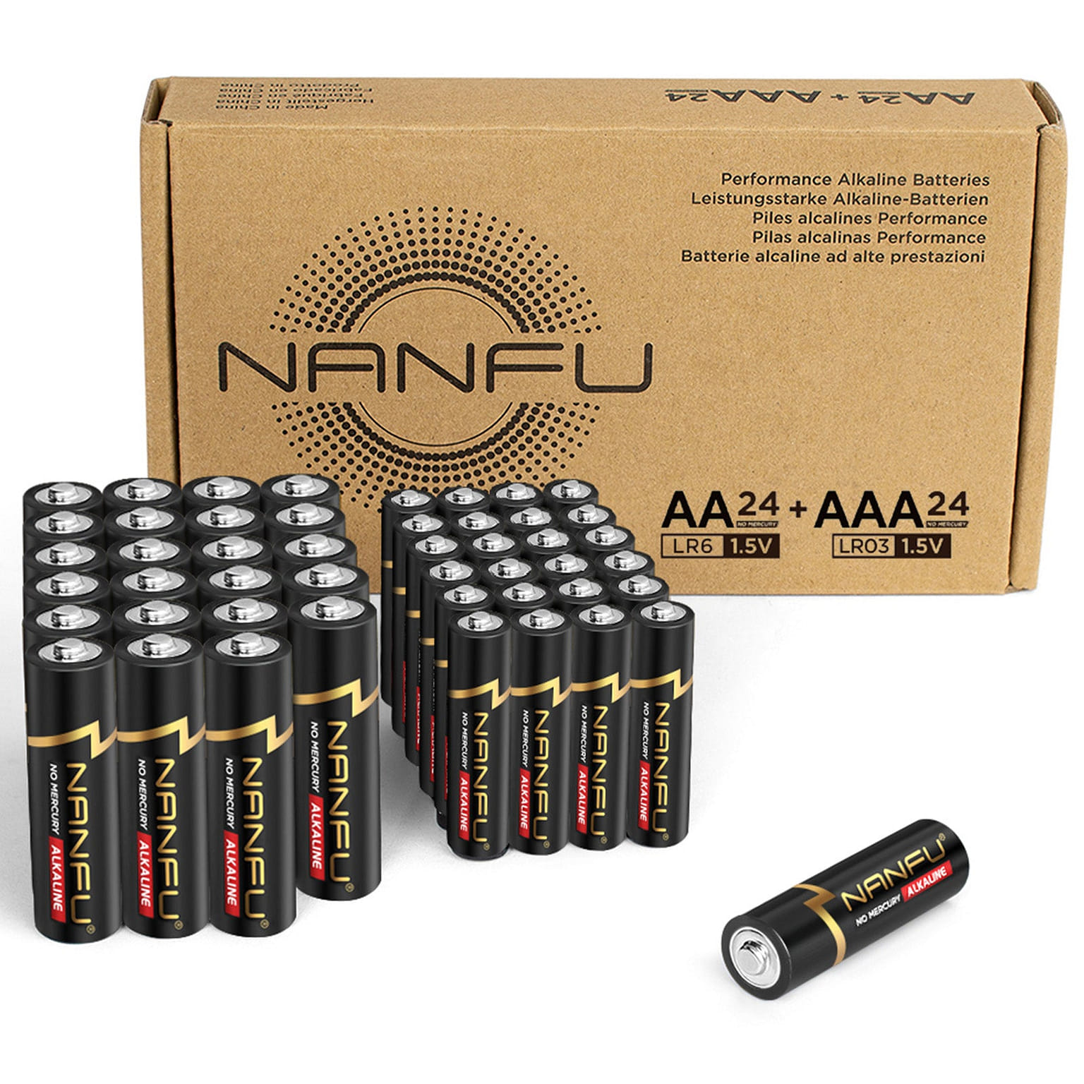 NANFU AA & AAA 배터리 콤보 팩, 48개입 48 count