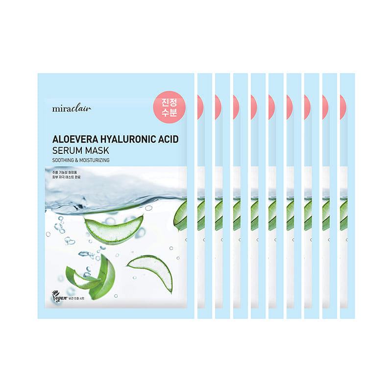 Miraclair Aloevera Hyaluronic Serum Mask 10 Pack 1 개
