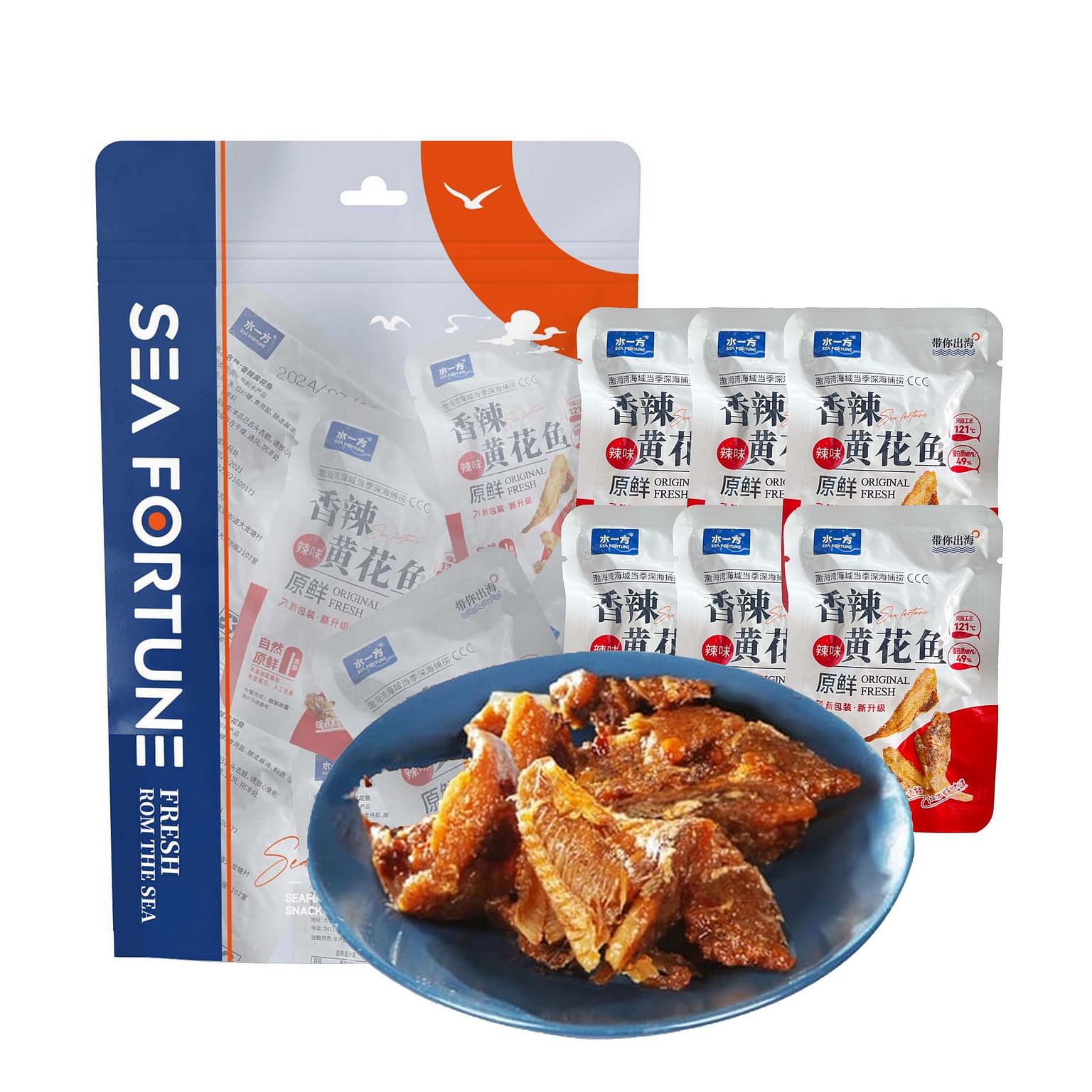 Sea Fortune Yellow croaker spicy Seafood snack 200 그램