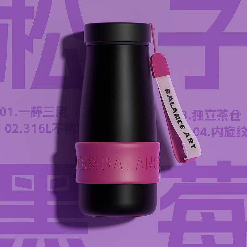 Fuguang 316L Thermal Mug Tea Mug Cooling Mug Black 1 개입
