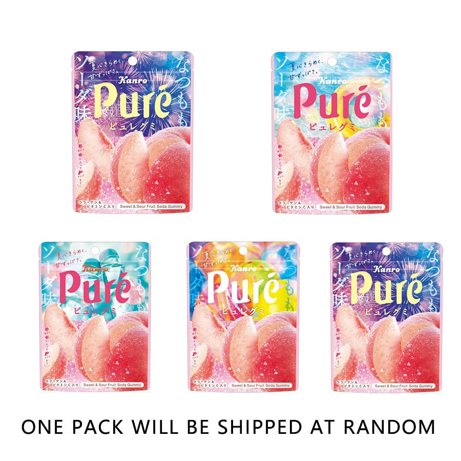 KANRO PURE Gummy Candy Summer Peach Soda Flavor 52 กรัม