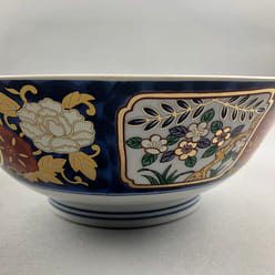 Made-in-Japan Kenjo Ramen Bowl with metallic gold & flowers, 7.5" dia., 28 oz 1 each
